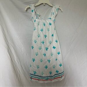 Hatley White Dress with Blue Starfish Design size 5